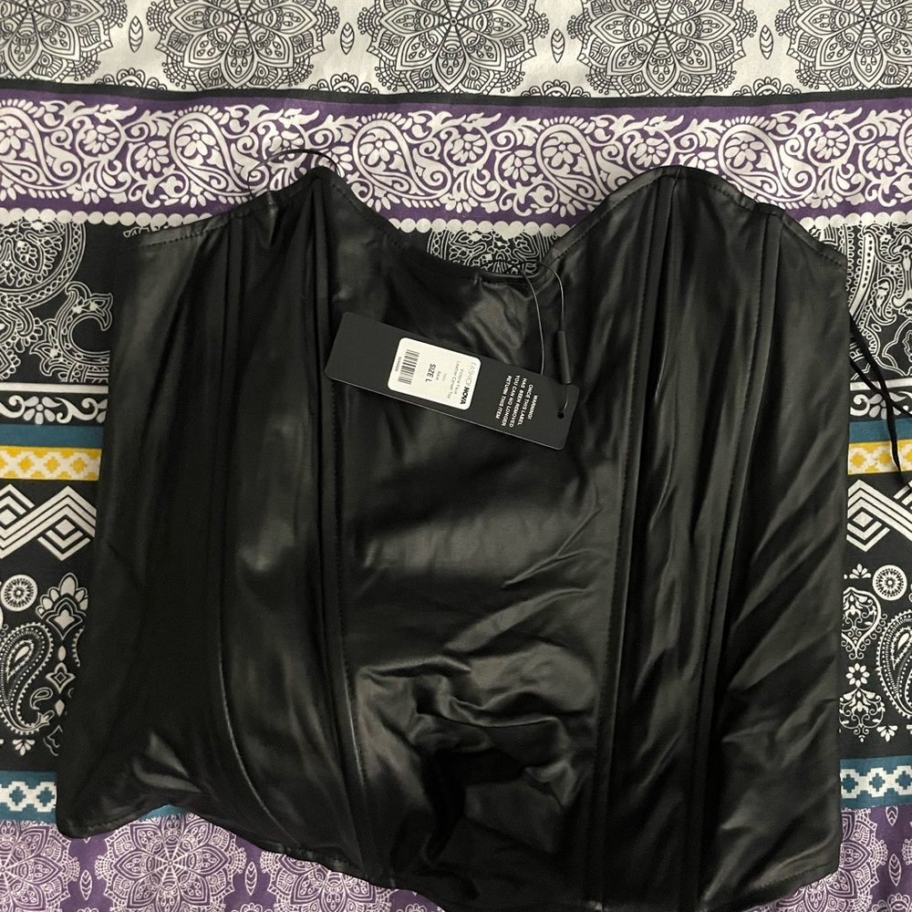 Black Large corset crop top